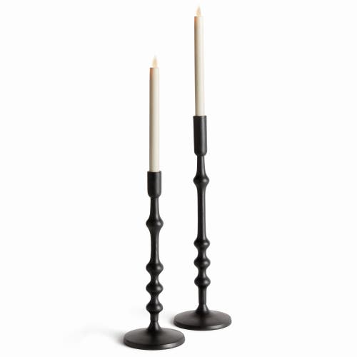 Napa Home & Garden Nicholas Taper Holders, Set Of 2 In Black