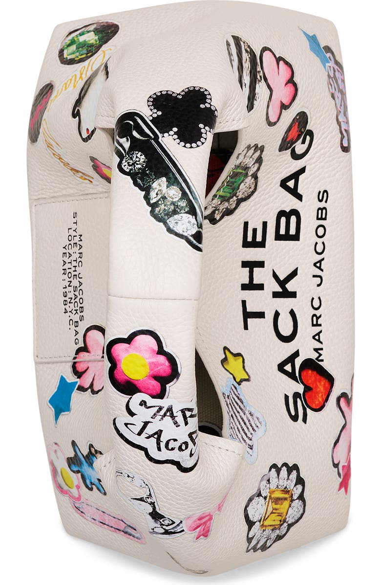 Marc Jacobs The Mini Sack Sticker Leather Top Handle Bag, Alternate, color,