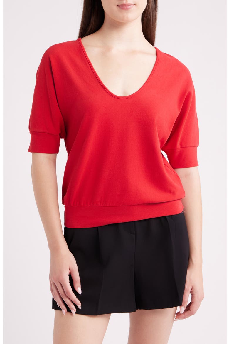 Logan Scoop Neck Top, Main, color, CHERRY