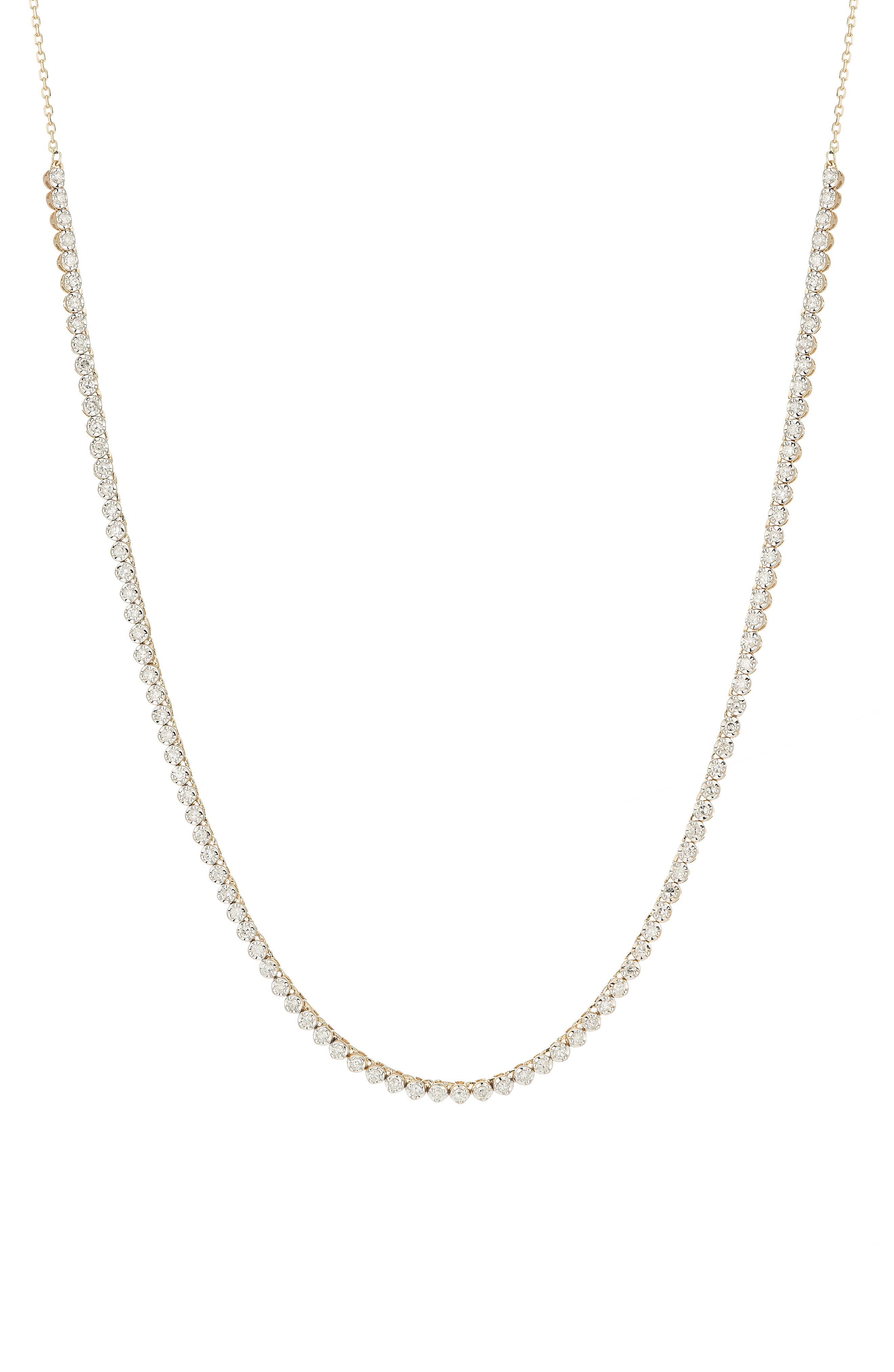 Adina Reyter Half Riviera Diamond Necklace in Yellow Gold 