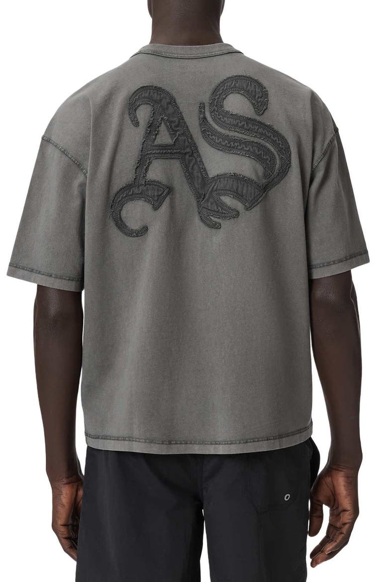 Insignia Logo Appliqué Organic Cotton T-Shirt, Alternate, color, WASHED BLACK