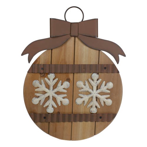 Northlight 16" Rustic Brown Snowflakes Christmas Ornament Wall Sign In Brown