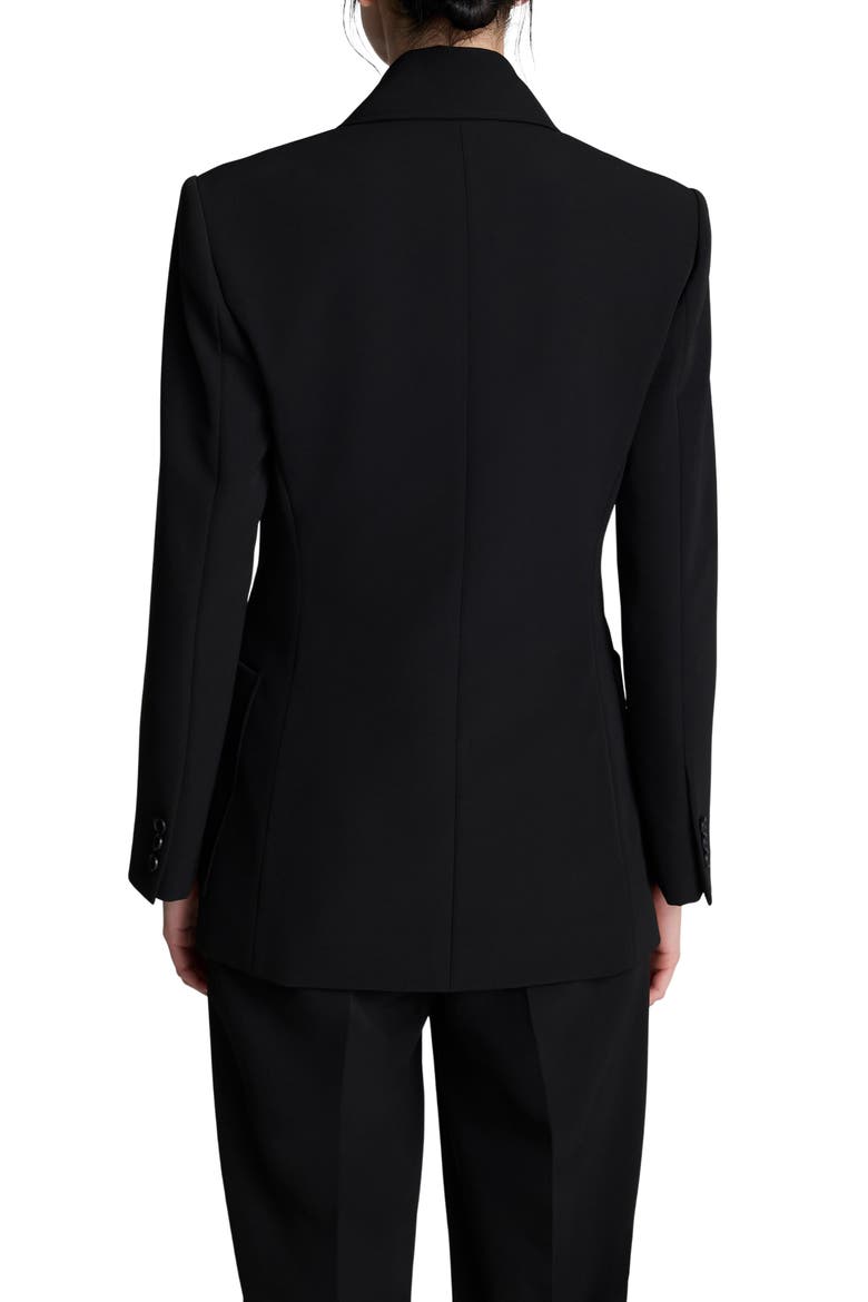 Luxe Twill Double Breasted Blazer, Alternate, color, BLACK