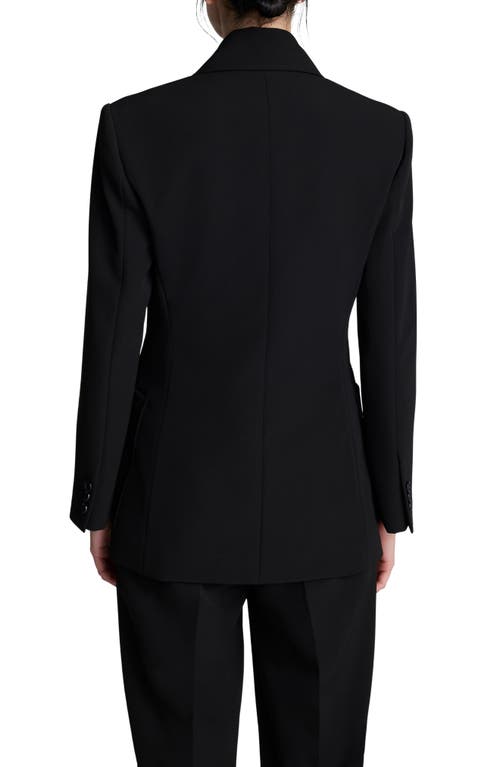 Kenneth Cole Luxe Twill Double Breasted Jacket In Black