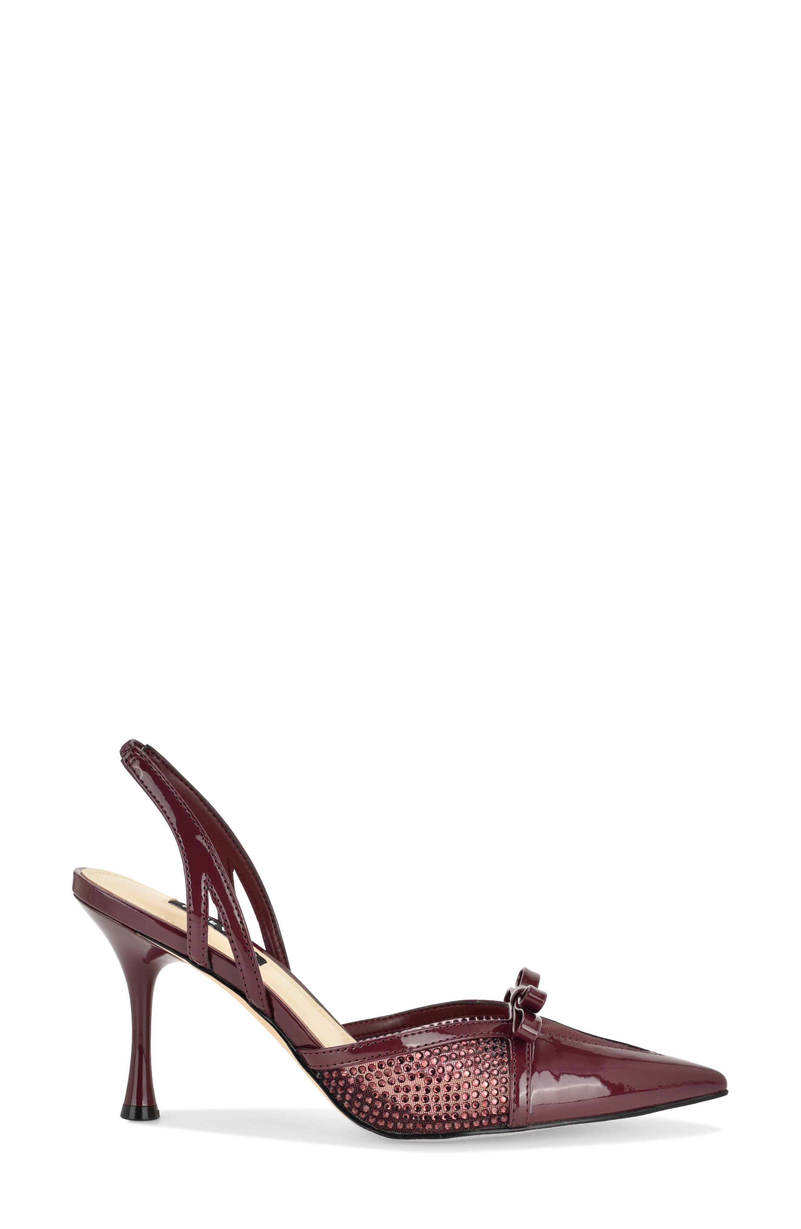 Padell Pointed Toe Slingback Pump, Alternate, color, DARK RED