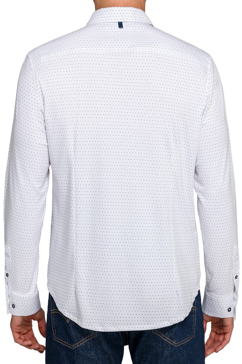 Slim Fit Micro Geo Reworked Cotton Button-Up Shirt, Alternate, color, WHITE