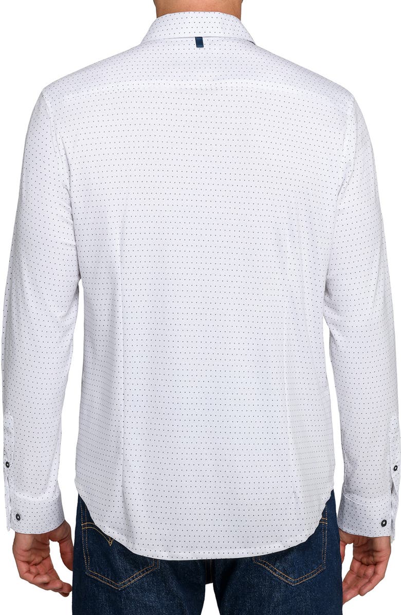 W.R.K Slim Fit Micro Geo Reworked Cotton Button-Up Shirt, Alternate, color, White