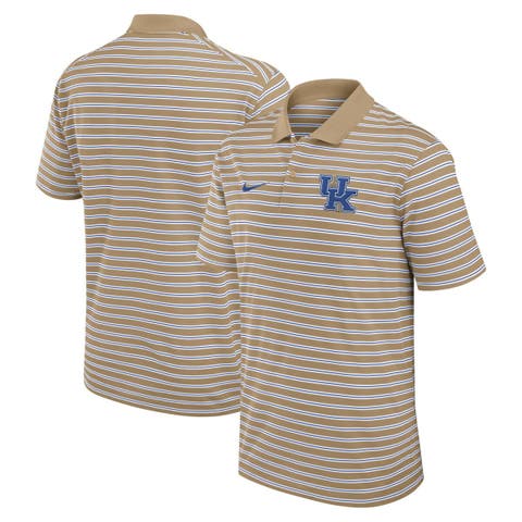 Men's Nike Tan Kentucky Wildcats Athletic Prep Striped Performance Polo