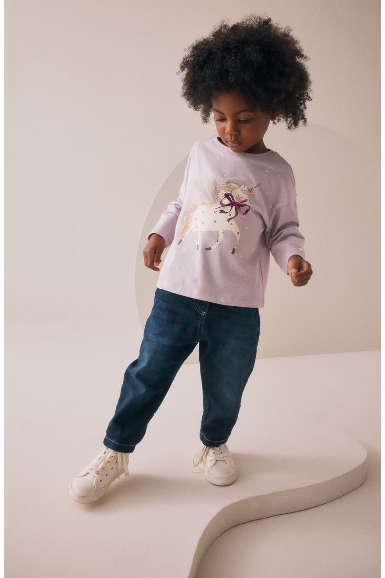 Kids' Unicorn Long Sleeve Cotton Graphic T-Shirt, Alternate, color, PURPLE