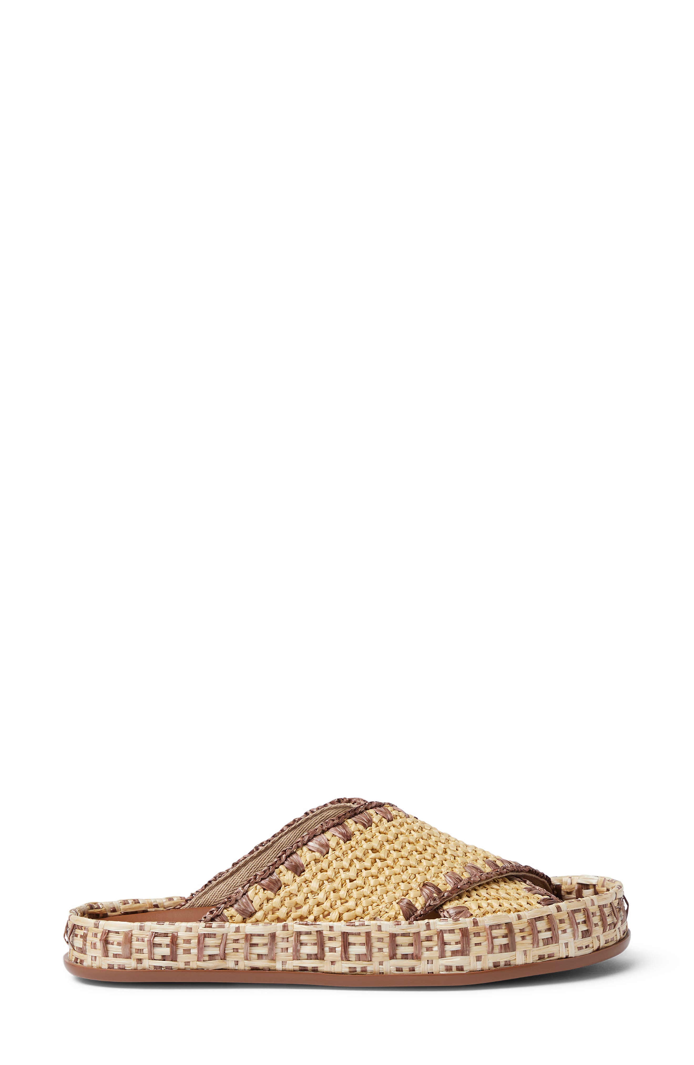 Fendi Raffia Slide Sandal, Alternate, color, F1vom Natu.sellie Nat.sel