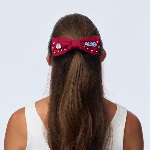 Lele Sadoughi Pi Beta Phi Riley Bow In Burgundy