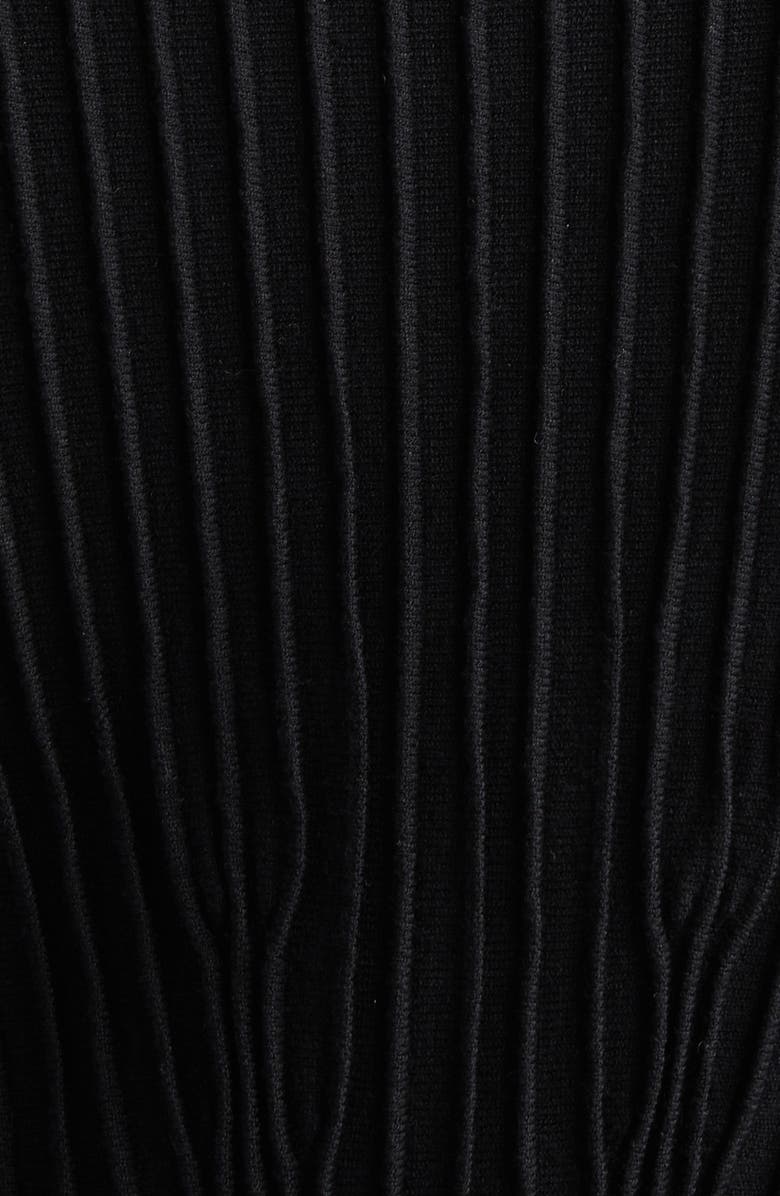 Emporio Armani Ribbed Fit and Flare Sweater Dress, Alternate, color, Black Solid