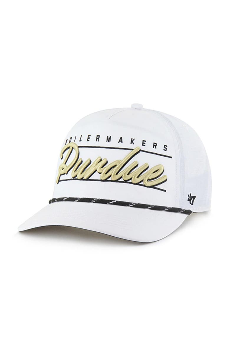 '47 Men's '47 White Purdue Boilermakers Condor Hitch brrr° Adjustable Hat, Main, color,
