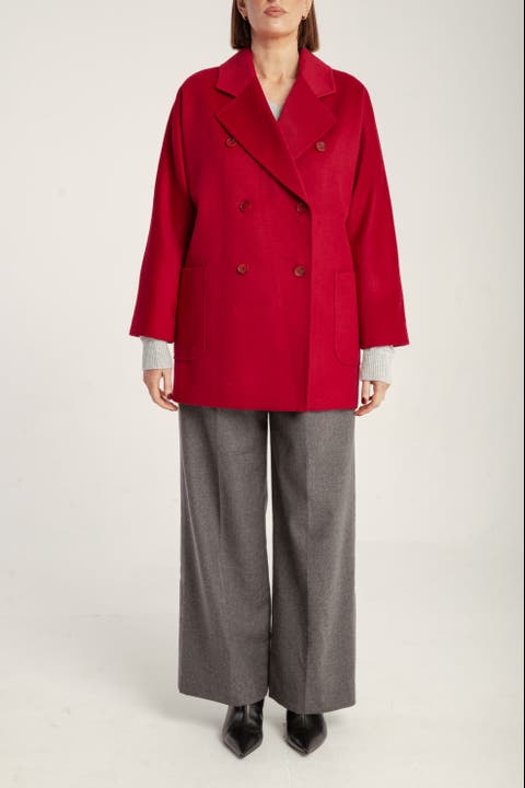 Cashmere Double Breasted Short Coat