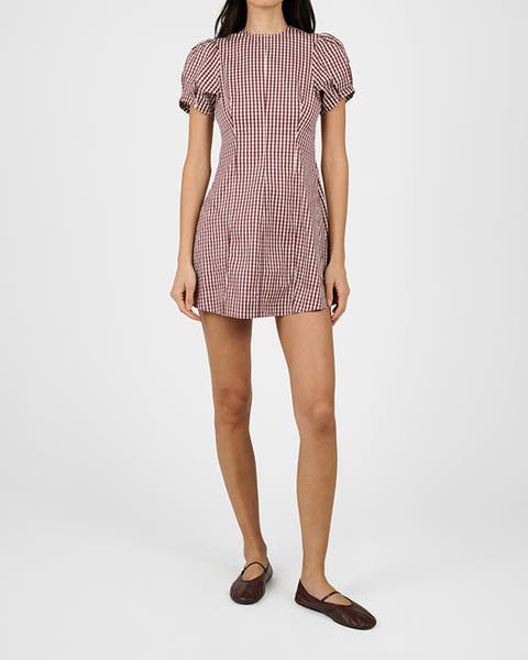 Puff Sleeve Peplum Mini Dress