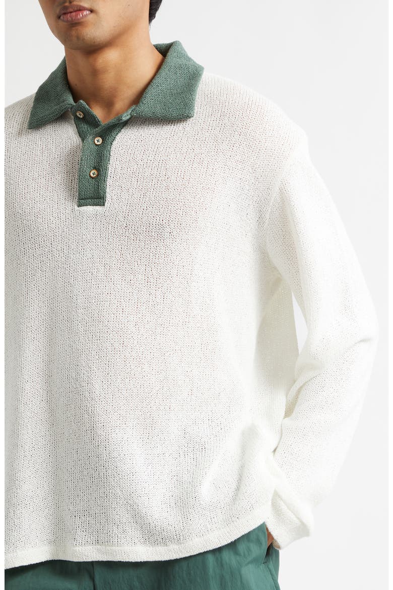 Knit Cotton Rugby Polo, Alternate, color, OFF-WHITE