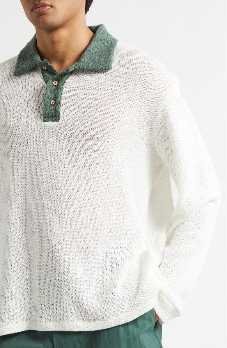 PALMES Knit Cotton Rugby Polo, Alternate, color, Off-White