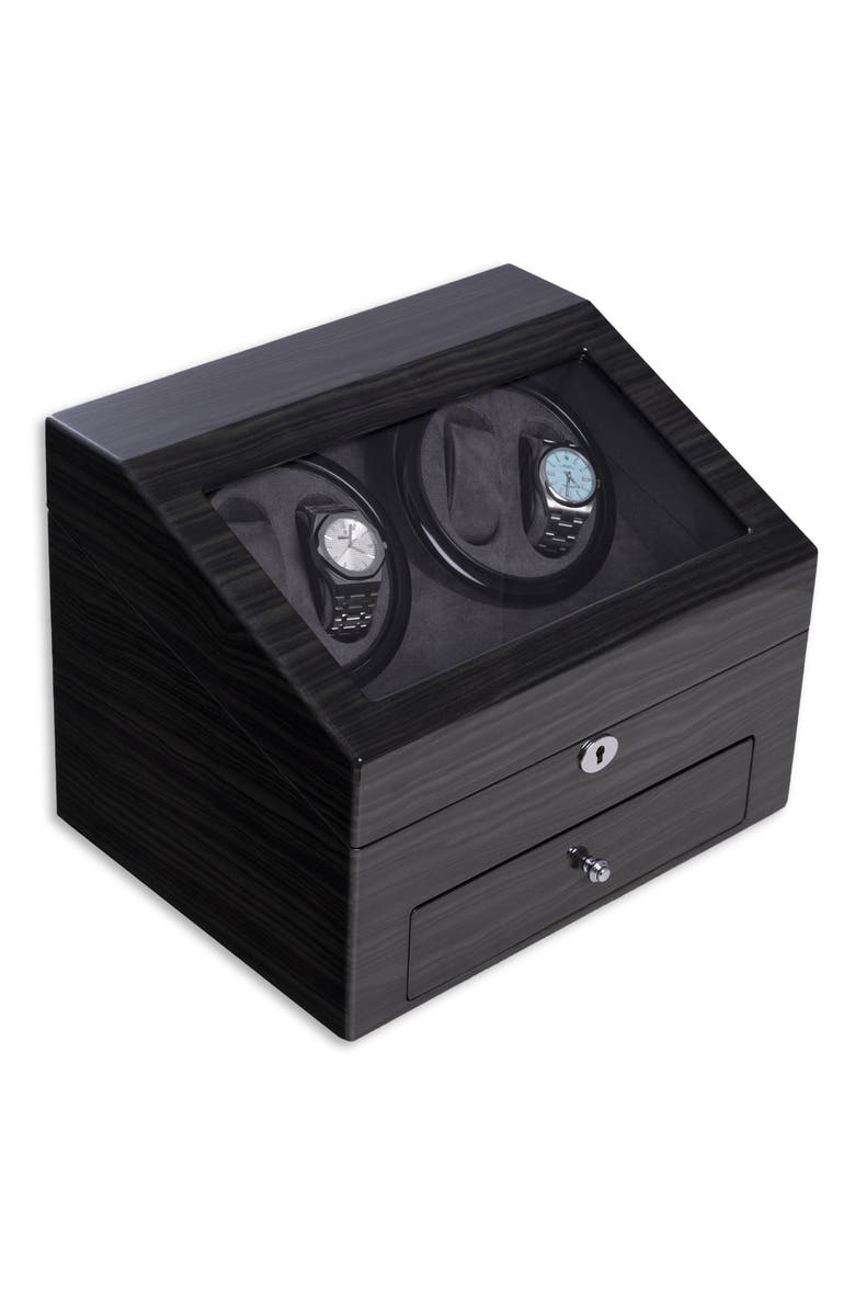 Bey-Berk Daytona 4-Watch Winder & Case, Main, color, Grey