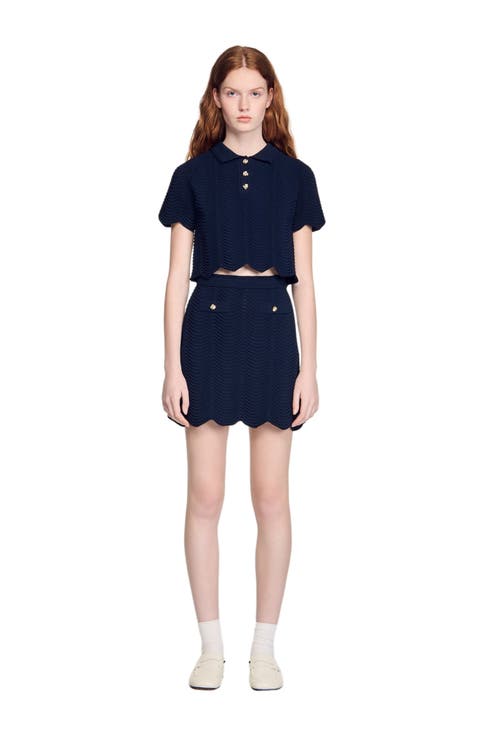 Short fancy knit skirt