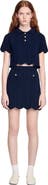 SANDRO Short fancy knit skirt