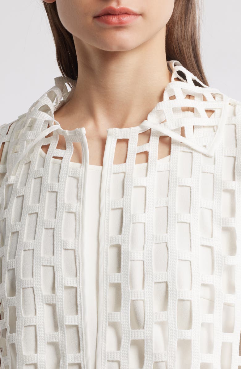 Ming Wang Cage Cutout Jacket, Alternate, color, White