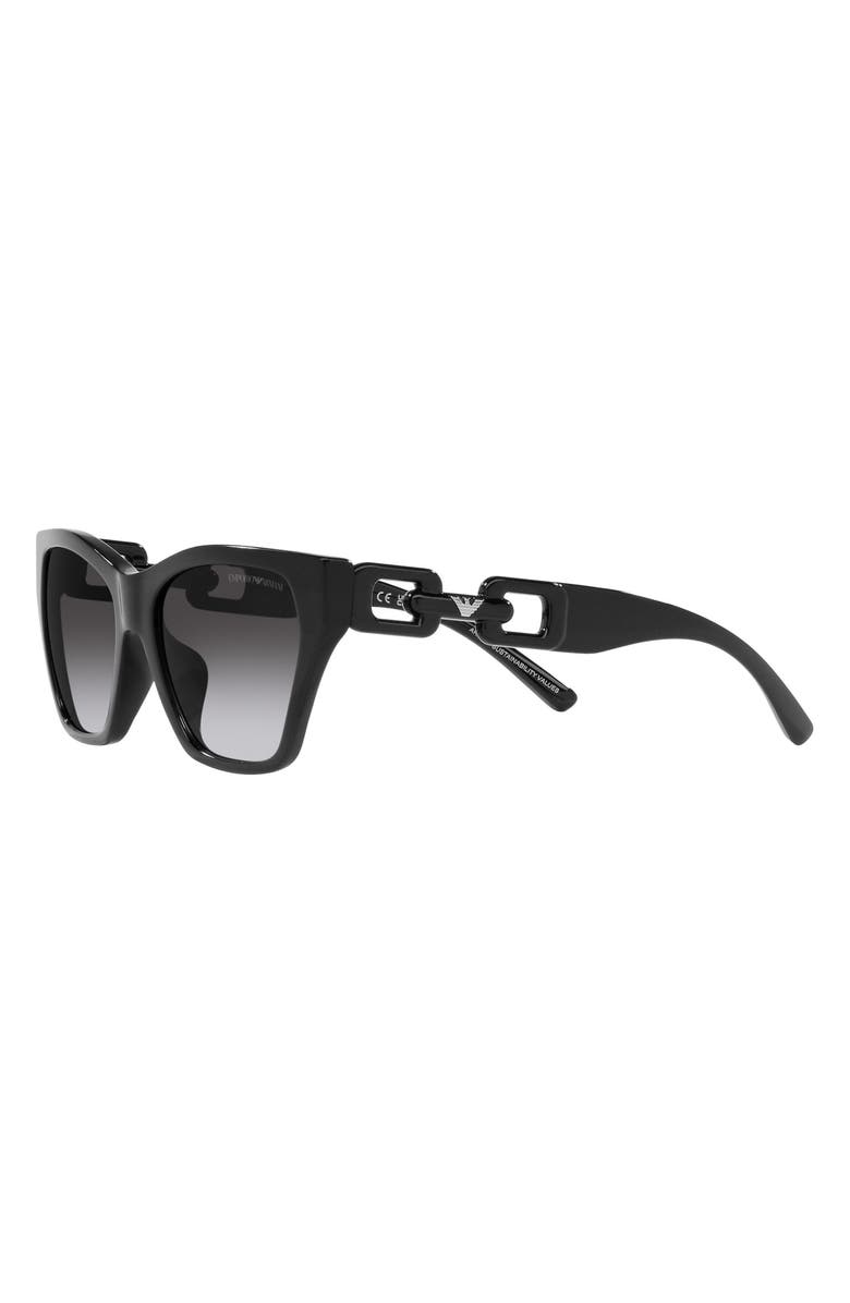 Emporio Armani 55mm Gradient Cat Eye Sunglasses, Alternate, color, Shiny Black