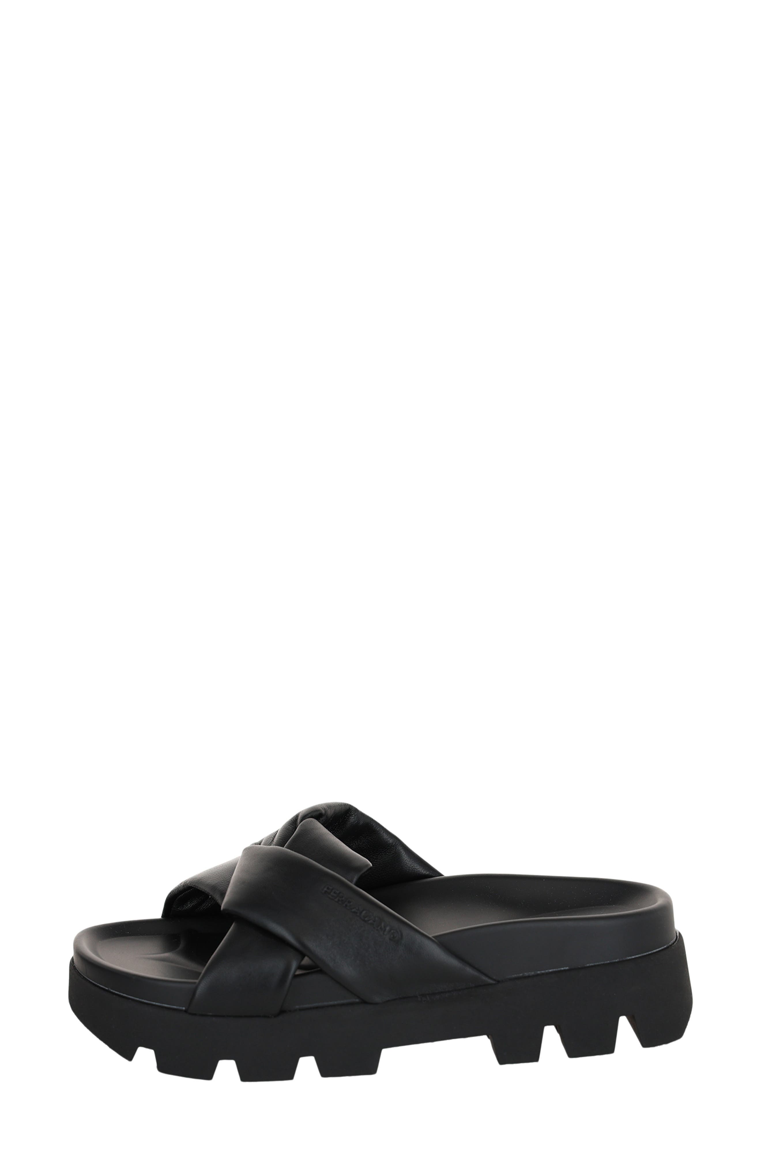 FERRAGAMO Crossover Slide Sandal, Alternate, color, 