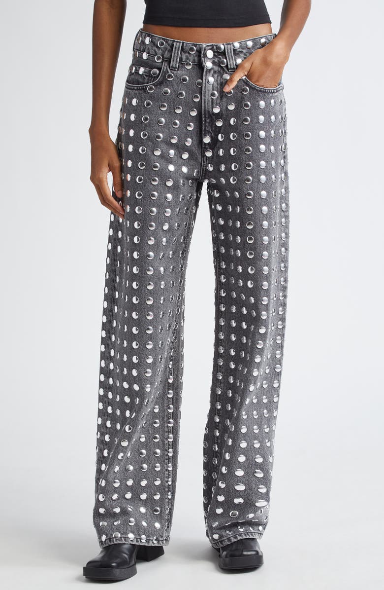 Haikure Winona Studded Relaxed Straight Leg Jeans, Main, color,