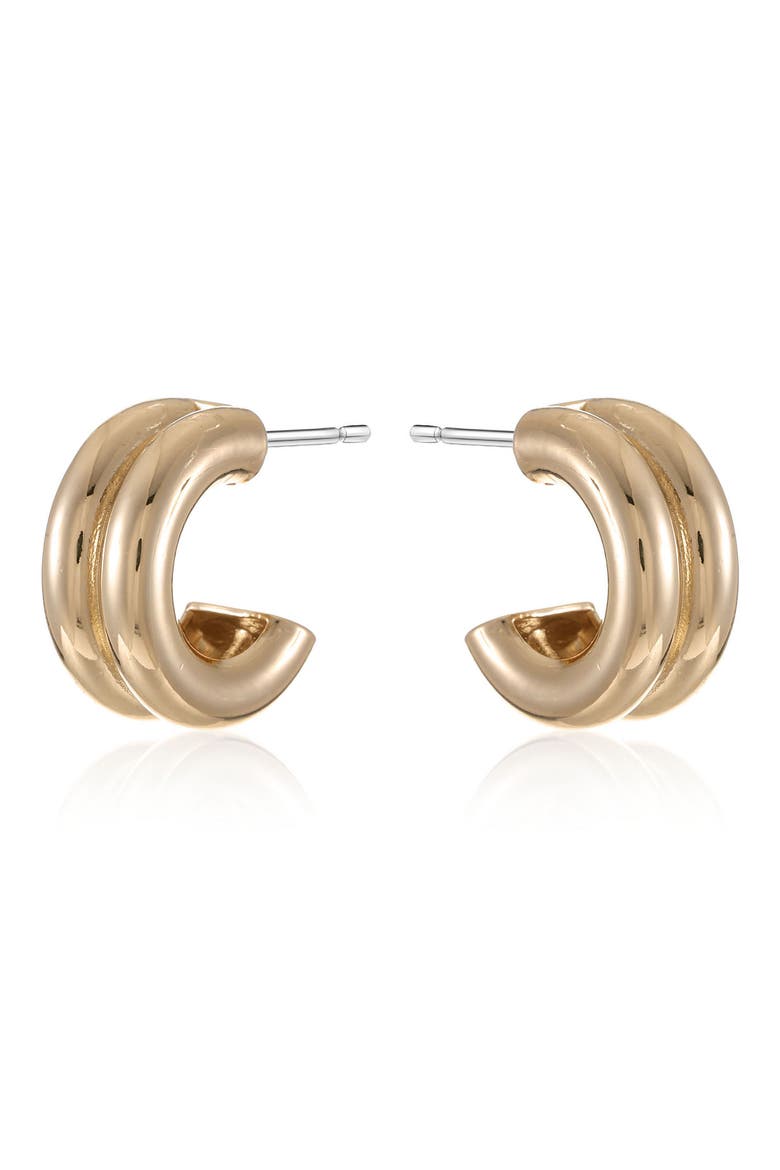 Everyday Chunky Mini Hoop Earrings, Alternate, color, GOLD