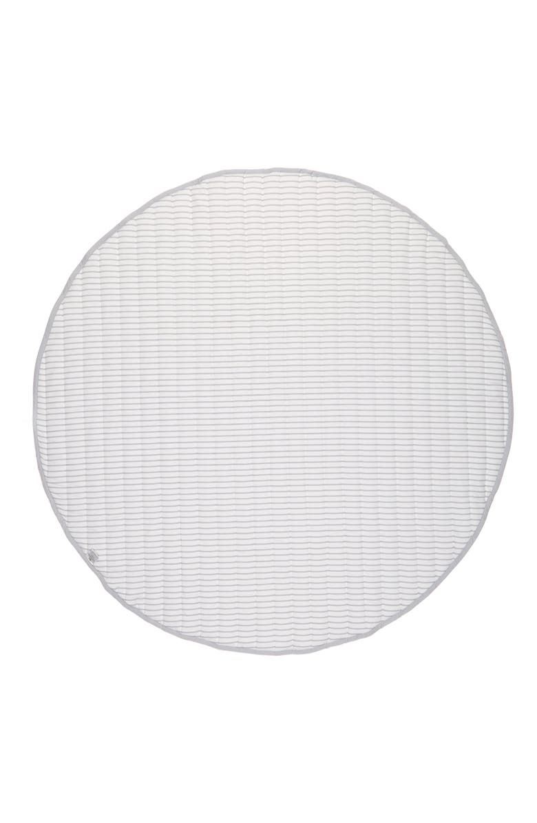 Toddlekind Quilted Cotton Reversible Play Mat, Main, color, Stone Stripes