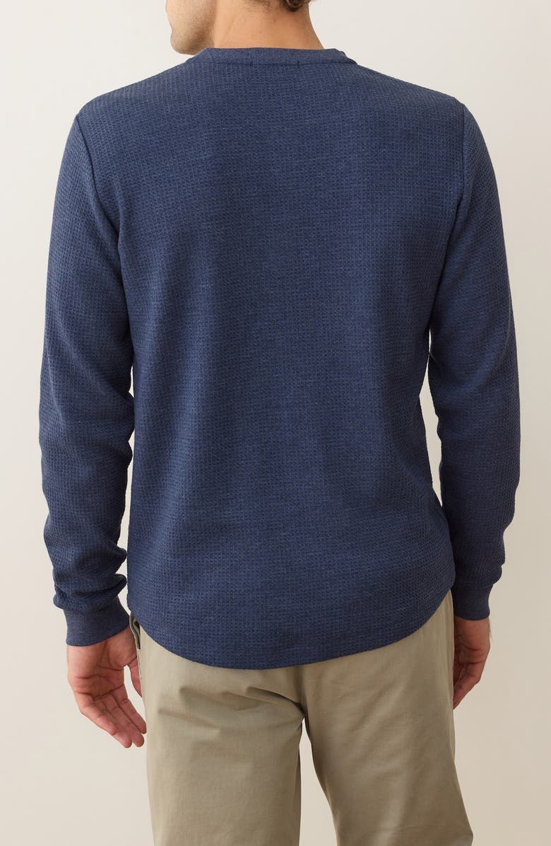 Marine Layer Long Sleeve Waffle Henley, Alternate, color, Blue