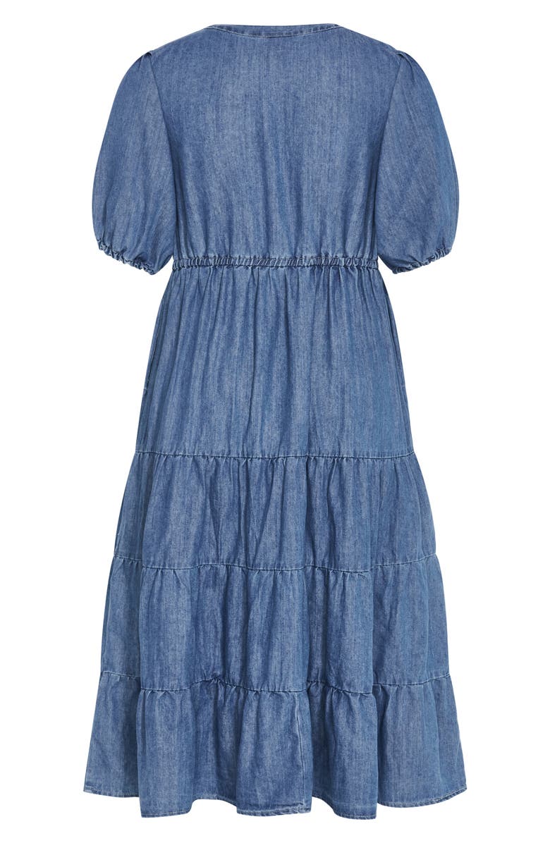 City Chic August Tiered Midi Dress, Alternate, color, 