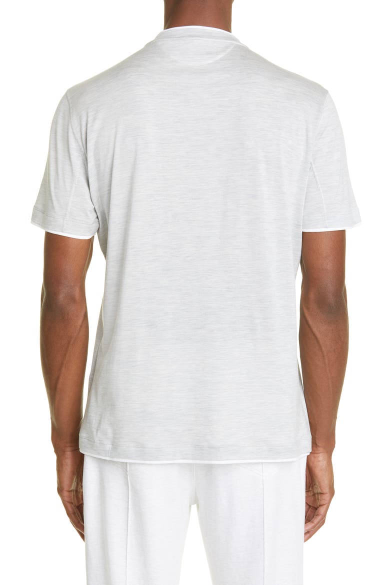 Men's Slim Fit Silk & Cotton T-Shirt, Alternate, color, CC559 PEARL GREY