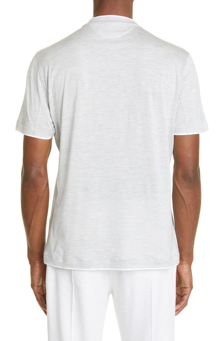 Brunello Cucinelli Men's Slim Fit Silk & Cotton T-Shirt, Alternate, color, Cc559 Pearl Grey
