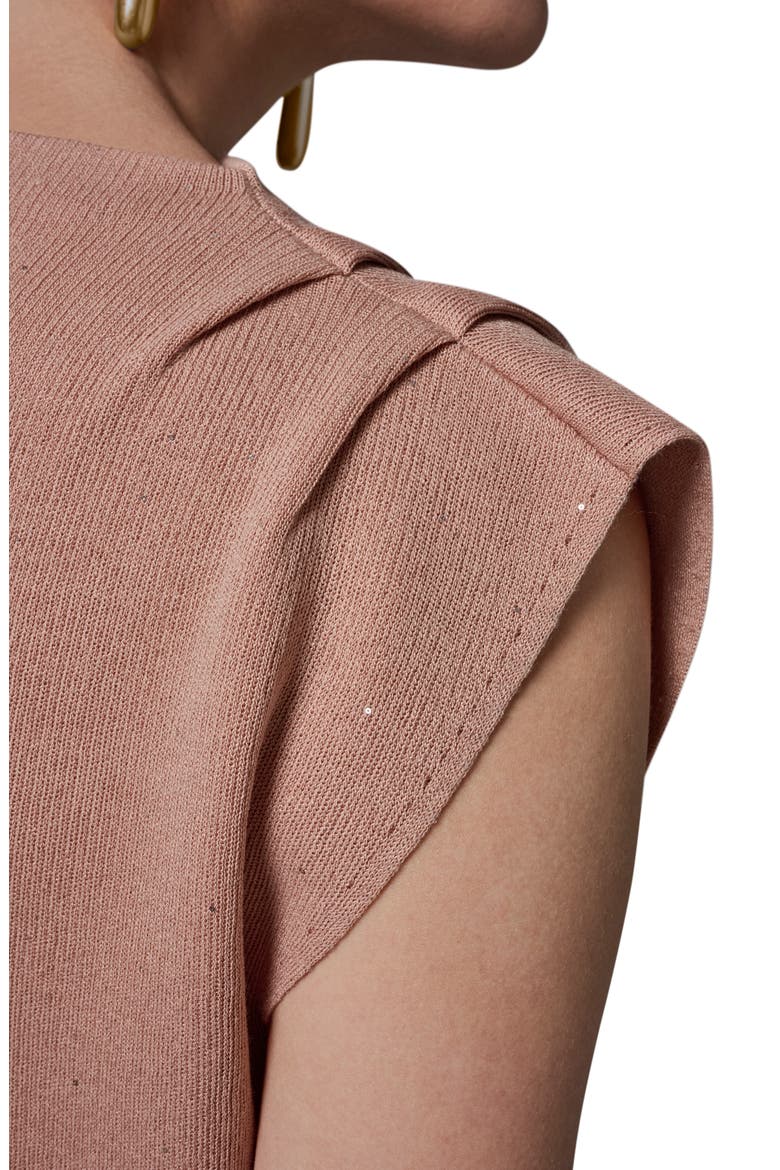 Shimmer Asymmetric Mock Neck Sweater, Alternate, color, UMBRIA