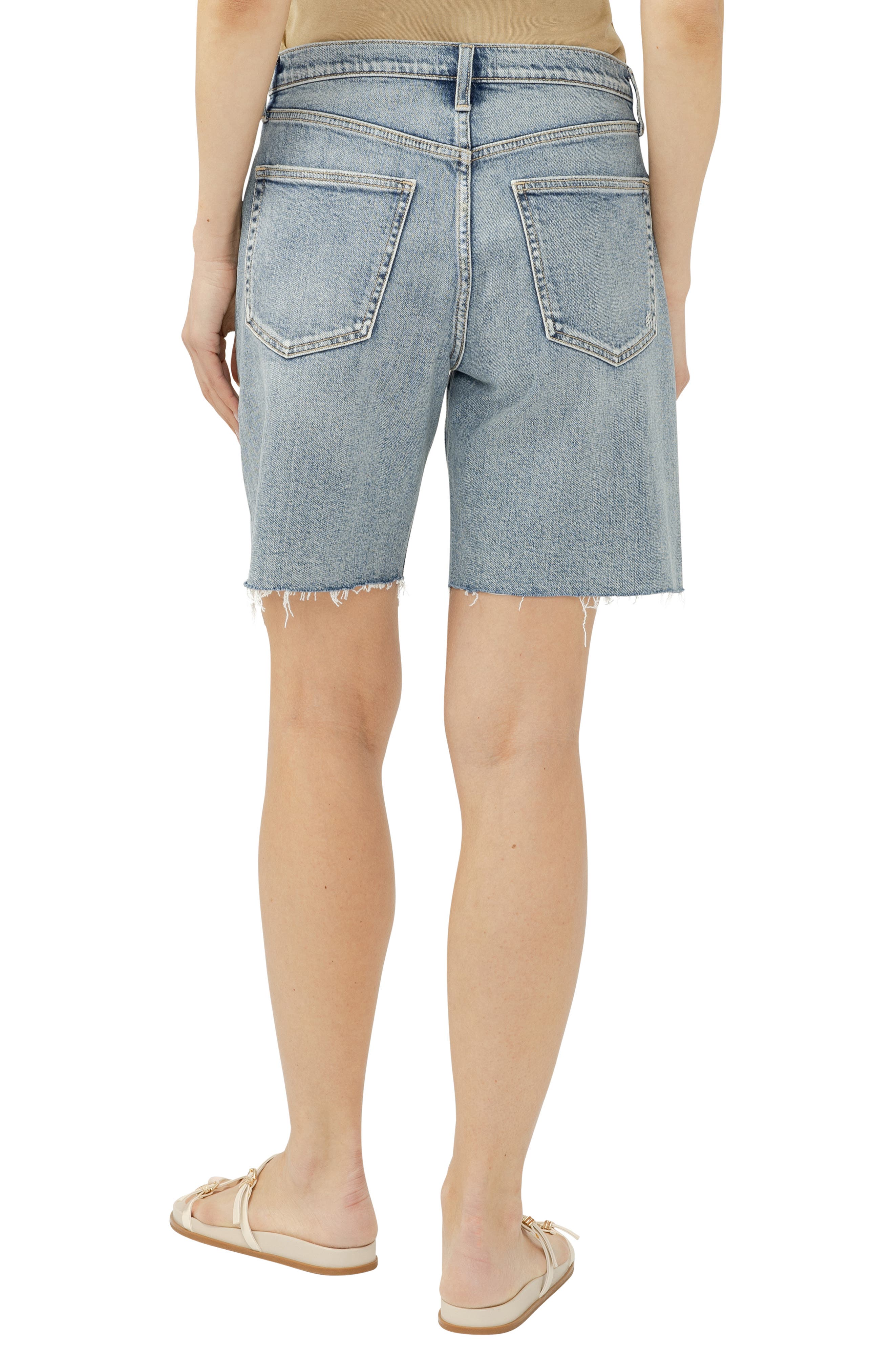Relaxed Raw Hew Denim Bermuda Shorts - image 2