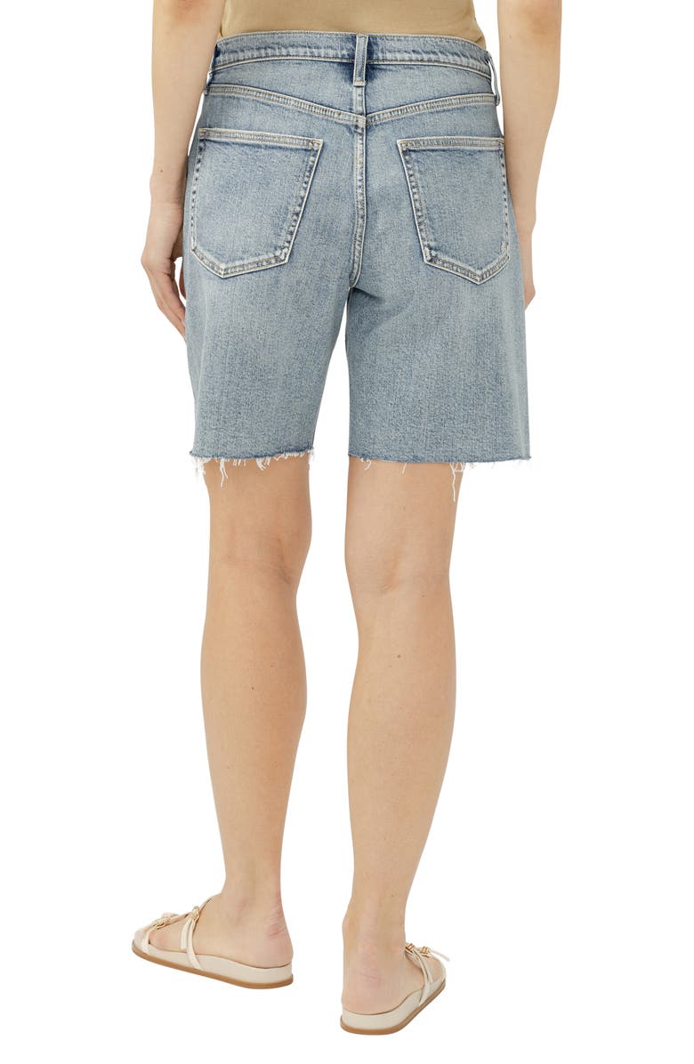Silver Jeans Co. Relaxed Raw Hew Denim Bermuda Shorts, Alternate, color, 