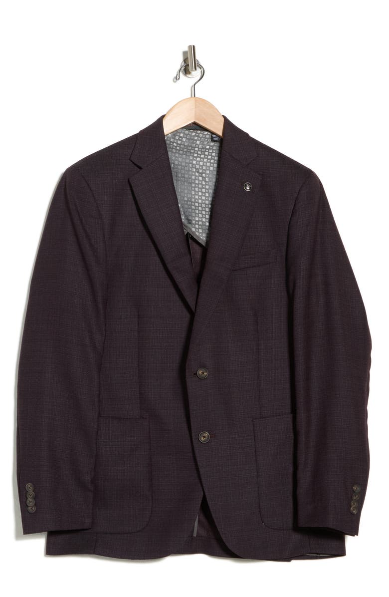 No Ordinary Joe by Ted Baker Joy Super 100s Sport Coat, Alternate, color, Burgundy