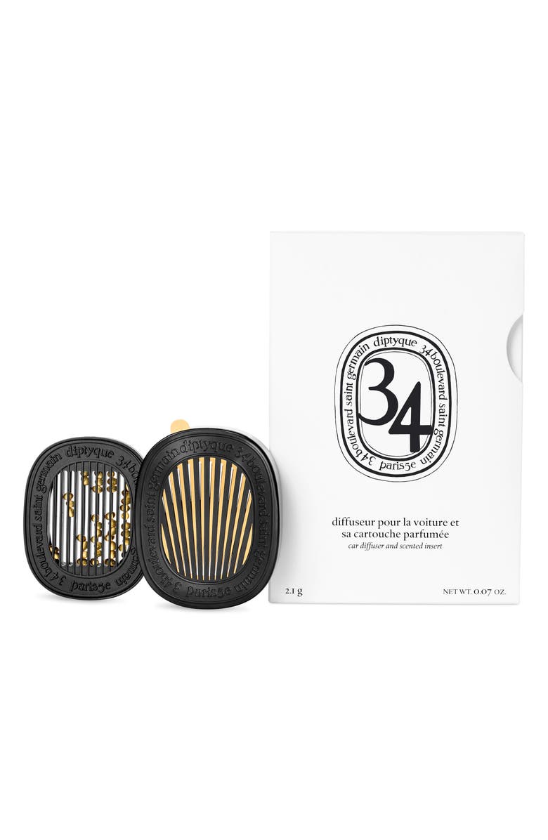 Diptyque 34 Boulevard Saint Germain Car Fragrance Diffuser & Refill Insert Set, Main, color,