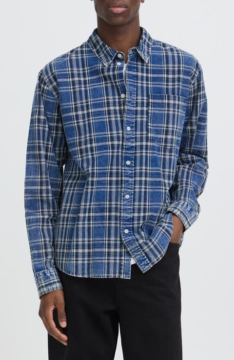 Plaid Long Sleeve Button-Up Shirt
