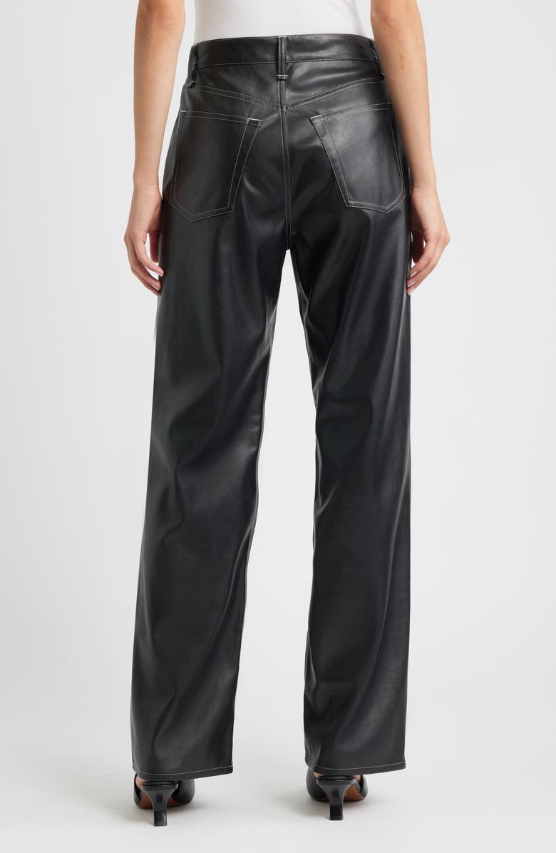 rag & bone Shea Faux Leather Straight Leg Pants, Alternate, color, Black