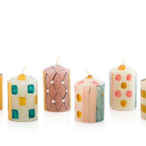 Delight Painted Voltive Candles - Set of 6
