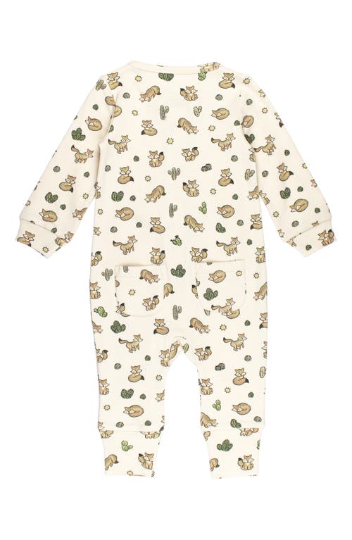L'ovedbaby Print Organic Cotton Zip Romper In Green