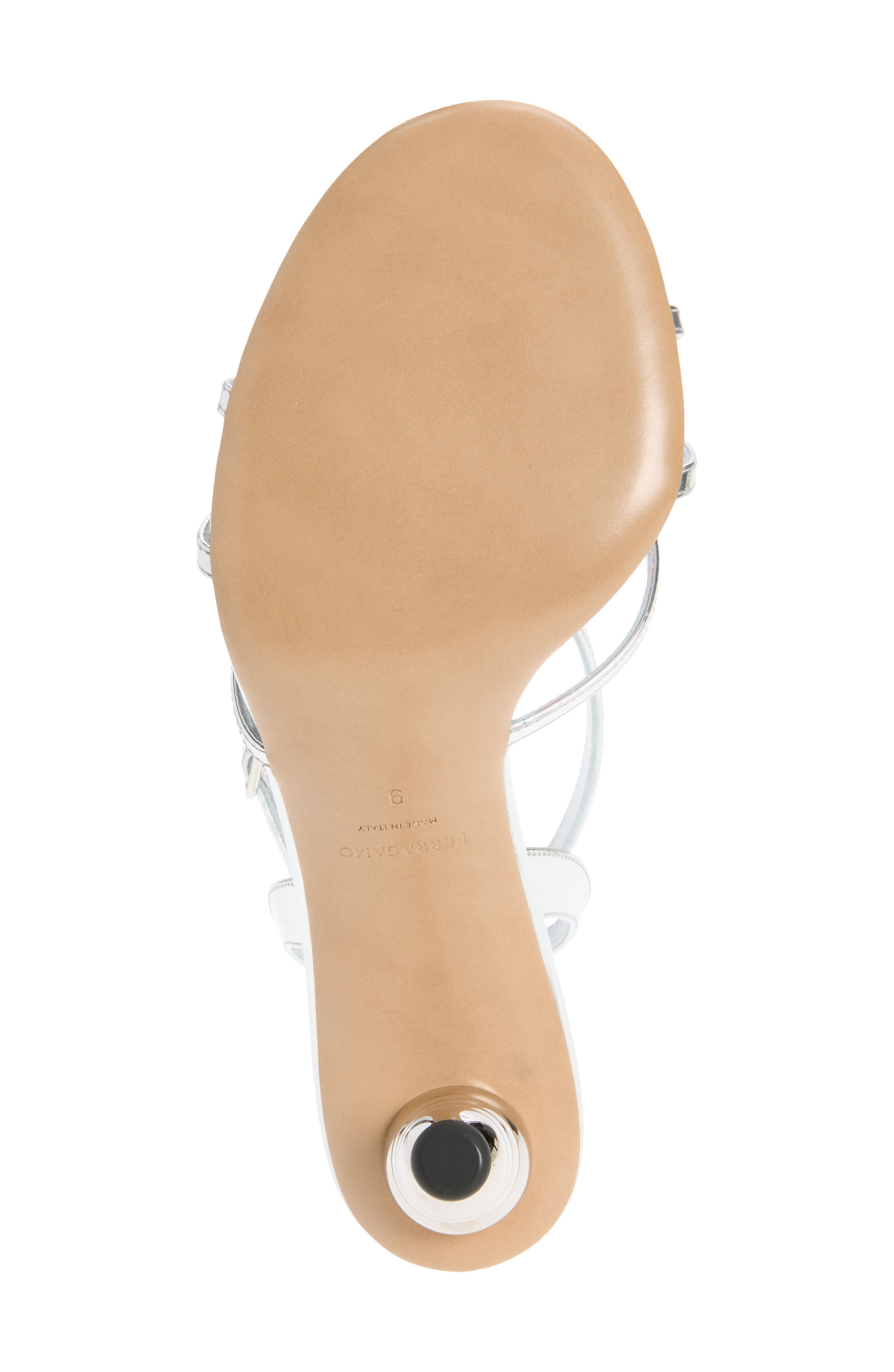 FERRAGAMO Karina Ankle Strap Sandal, Alternate, color, Silver