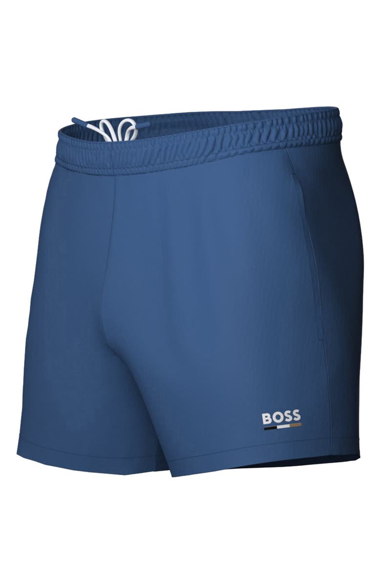 BOSS Swordfish Swim Trunks, Alternate, color, Baltic Blue