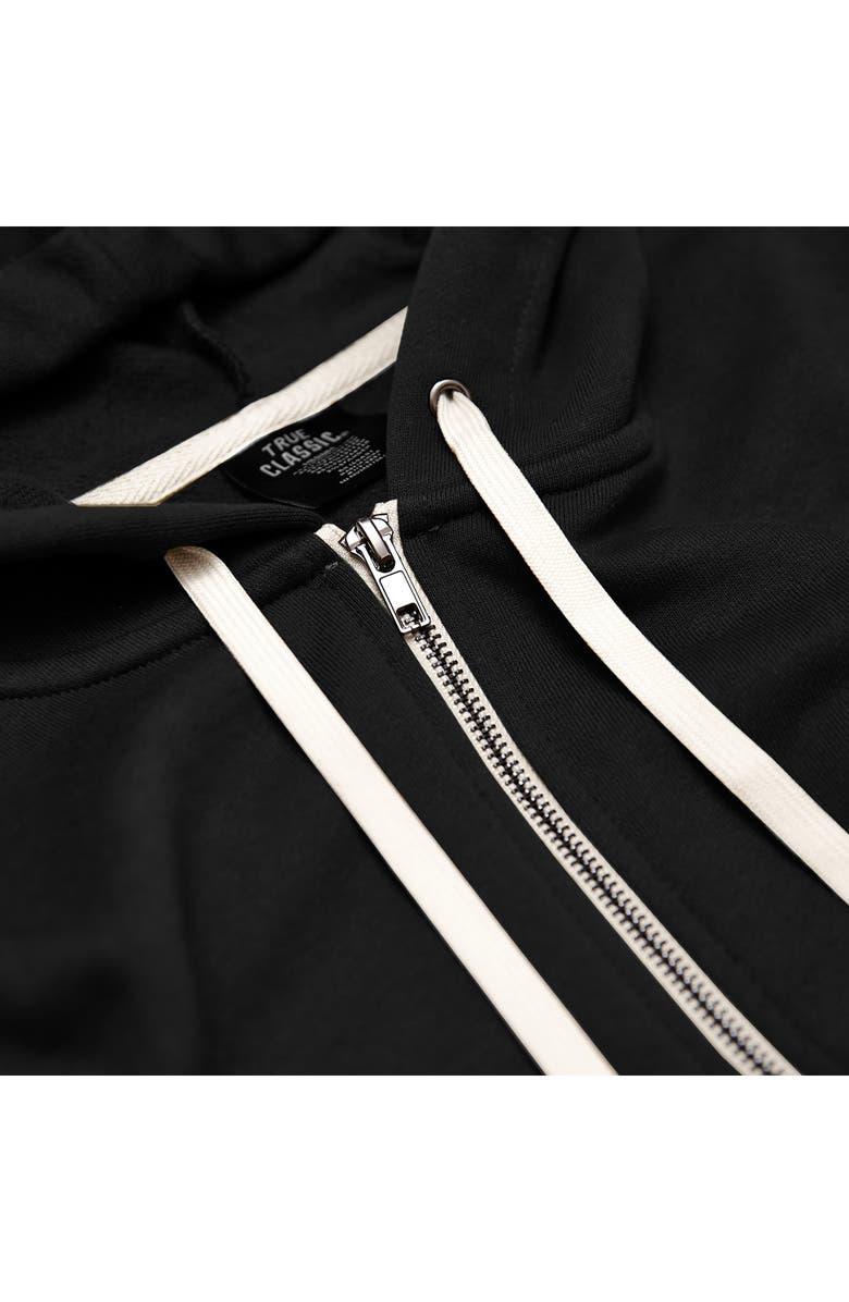 True Classic Fleece Zip Hoodie, Alternate, color, Black