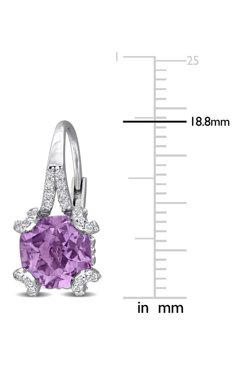 Amethyst & White Topaz Lever Back Earrings, Alternate, color, PURPLE