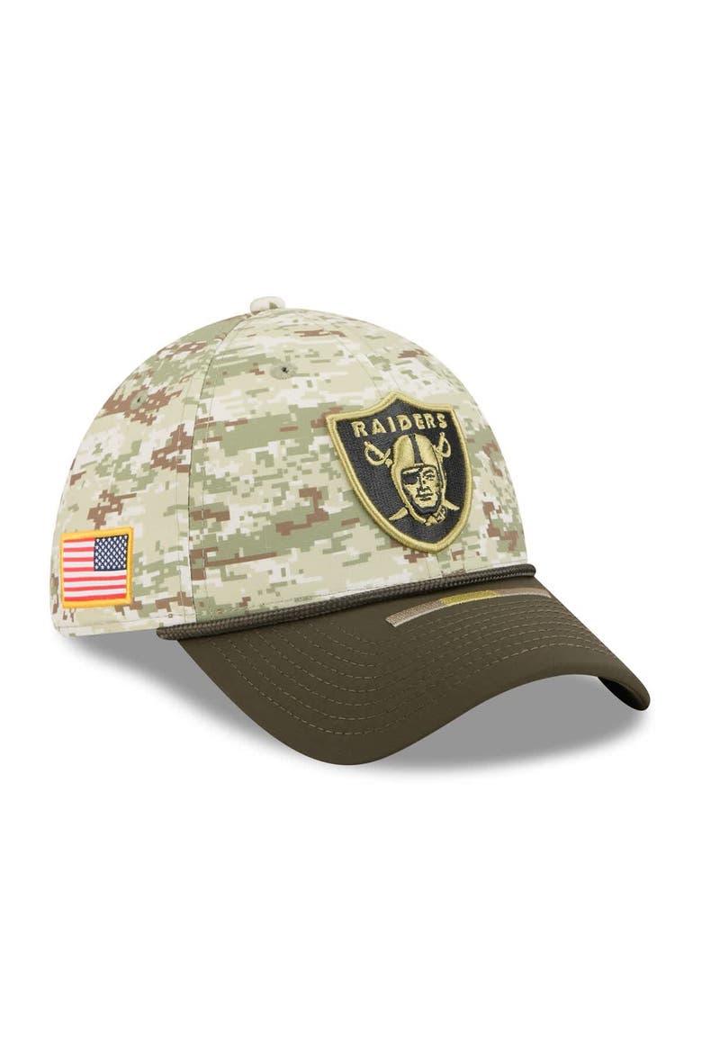 Men's New Era  Camo Las Vegas Raiders 2025 Salute to Service 39THIRTY Flex Hat, Main, color, Camo