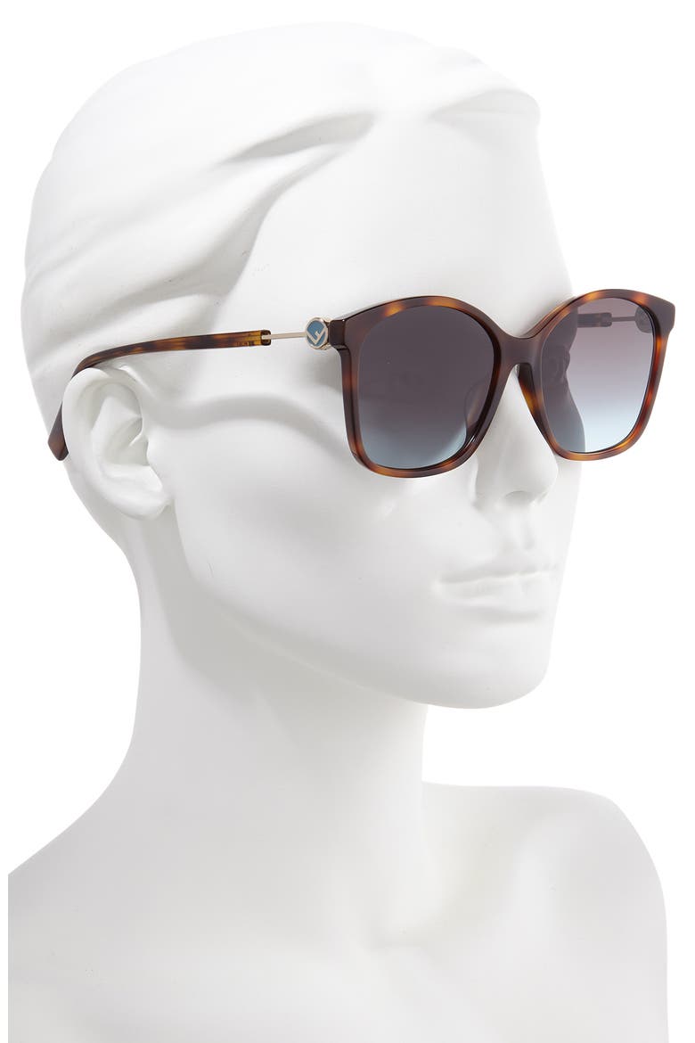 57mm Special Fit Sunglasses, Alternate, color, DARK HAVANA
