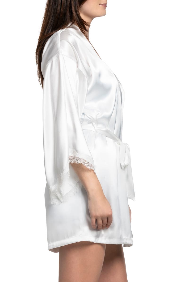 In Bloom by Jonquil Bride Satin Robe, Alternate, color, Ivory